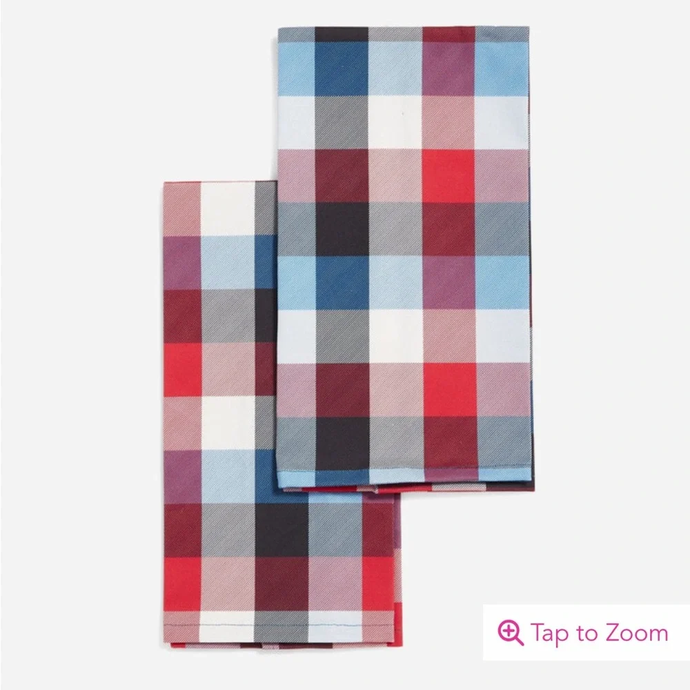 Vera Bradley Kitchen Towels in Patriotic Plaid Set of 2